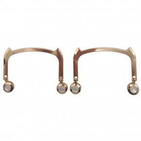 Çanta Aksesuar 11x9 cm Light Gold Renk İncili Metal Çanta Tutma Sapı