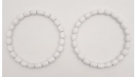 Çanta Aksesuar 12 cm Oval Ahşap Boncuklu Bilezik Model Beyaz Renk Çift Sap