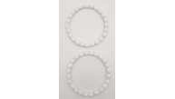Çanta Aksesuar 12 cm Oval Ahşap Boncuklu Bilezik Model Beyaz Renk Çift Sap