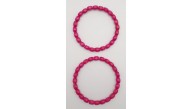 Çanta Aksesuar 12 cm Oval Ahşap Boncuklu Bilezik Model Fuşya Renk Çift Sap