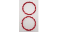 Çanta Aksesuar 12 cm Oval Ahşap Boncuklu Bilezik Model Kırmızı Renk Çift Sap