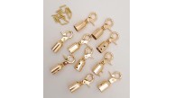 Çanta Aksesuar 12 mm Light Gold Renk Kancalı Kovan 10 Adet