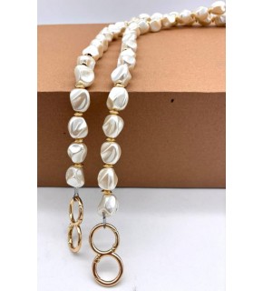 Çanta Aksesuar 120 İncili Çanta Sapı Light Gold Metalli