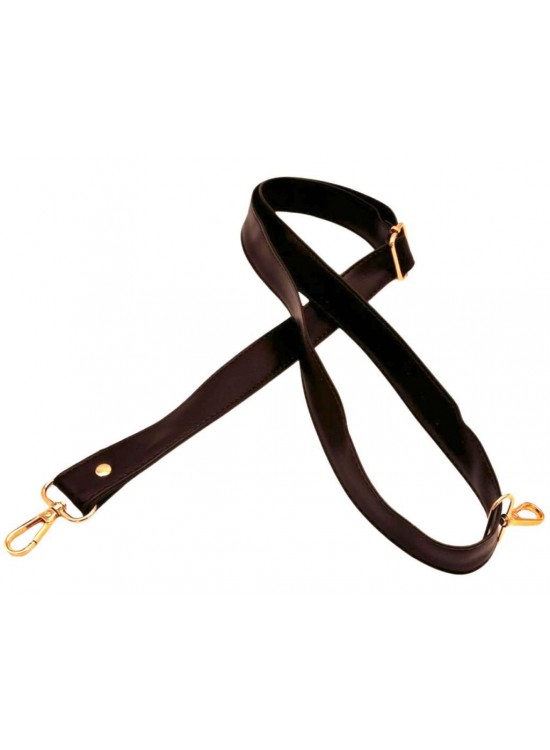 Çanta Aksesuar 120x3 cm Ayarlanabilir Koyu Kahve Çanta Sapı Light Gold Metalli