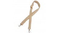 Çanta Aksesuar 120x3 cm Jüt Kolon Çanta Sapı Bej Çizgili Light Gold Metalli