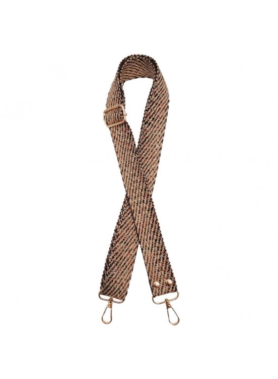 Çanta Aksesuar 120x3 cm Jüt Kolon Çanta Sapı Renkli Simli Light Gold Metalli