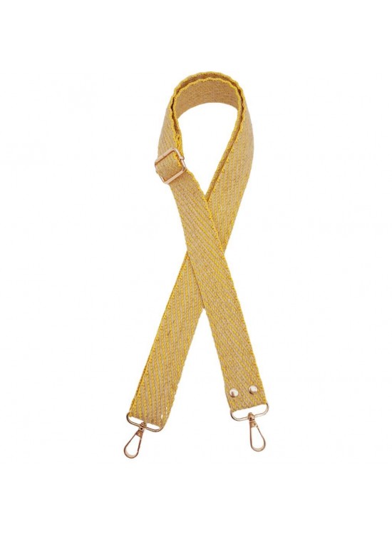Çanta Aksesuar 120x3 cm Jüt Kolon Çanta Sapı Sarı Renk Light Gold Metalli