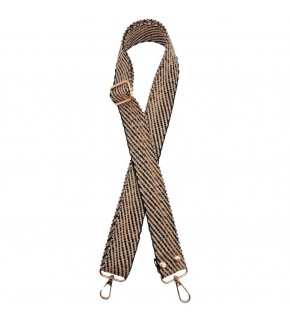 Çanta Aksesuar 120x3 cm Jüt Kolon Çanta Sapı Siyah Renk Light Gold Metalli