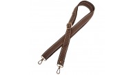 Çanta Aksesuar 120x3 cm Polyester Kolon Çanta Sapı Açık Kahve Renk Bej Şeritli Light Gold Metalli