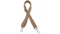 Çanta Aksesuar 120x3 cm Polyester Kolon Çanta Sapı Bej Renk Kahve Şeritli Light Gold Metalli