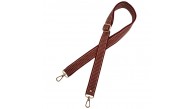Çanta Aksesuar 120x3 cm Polyester Kolon Çanta Sapı Bordo Renk Bej Şeritli Light Gold Metalli