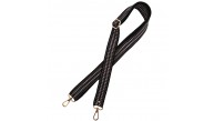 Çanta Aksesuar 120x3 cm Polyester Kolon Çanta Sapı Siyah Renk Gümüş Şeritli Light Gold Metalli