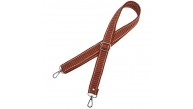 Çanta Aksesuar 120x3 cm Polyester Kolon Çanta Sapı Taba Renk Bej Şeritli Gümüş Metalli