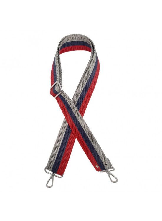 Çanta Aksesuar 120x4 cm Polyester Kolon Çanta Sapı Kırmızı Lacivert Gri Renk Gümüş Metalli