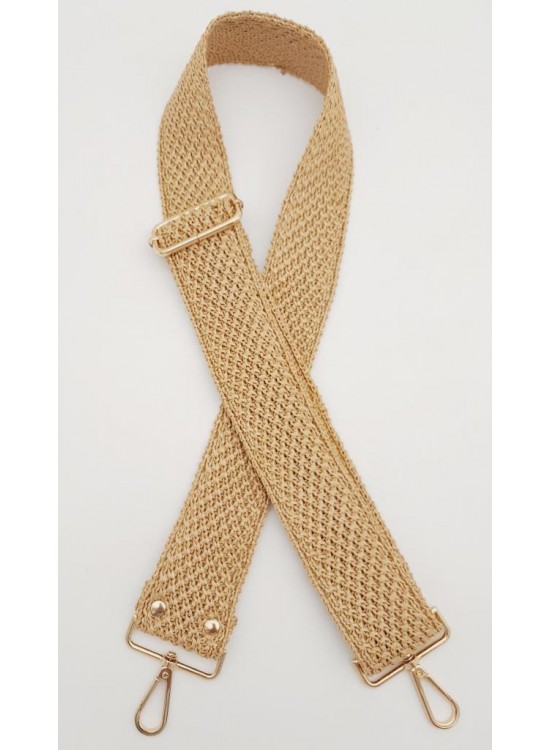 Çanta Aksesuar 120x5 cm Hasır Model Kolon Çanta Sapı Light Gold Metalli