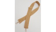 Çanta Aksesuar 120x5 cm Hasır Model Kolon Çanta Sapı Light Gold Metalli