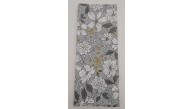Çanta Aksesuar 120X50 Cm Gri Çiçekli Desen Pamuklu Astarlık Kumaş No:17
