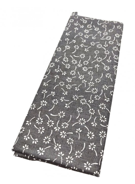 Çanta Aksesuar 120x50 cm Pamuklu Astarlık Kumaş Gri  Çıtır Çiçek Desen