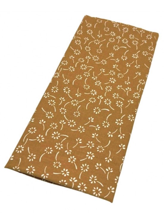 Çanta Aksesuar 120x50 cm Pamuklu Astarlık Kumaş Hardal Sarı Çıtır Çiçek Desen