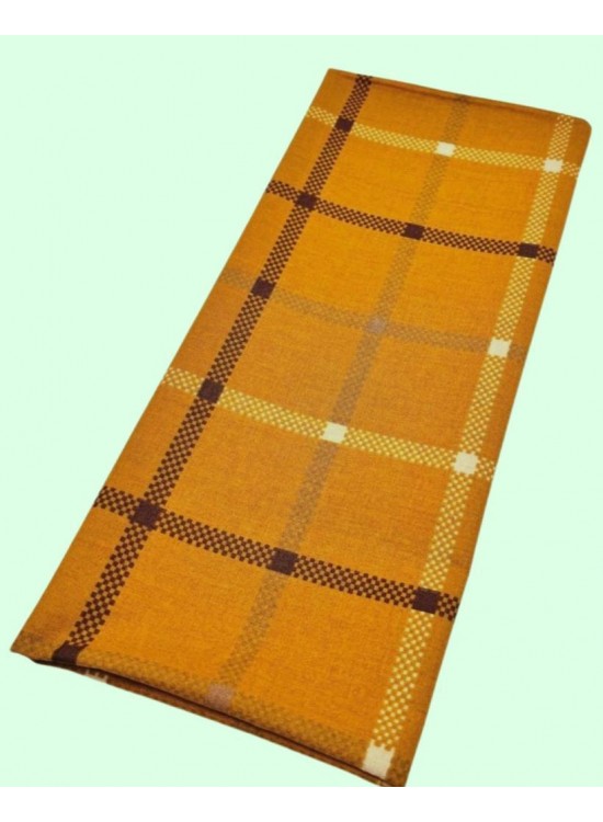 Çanta Aksesuar 120x50 cm Pamuklu Astarlık Kumaş Hardal Sarı Ekose Desen