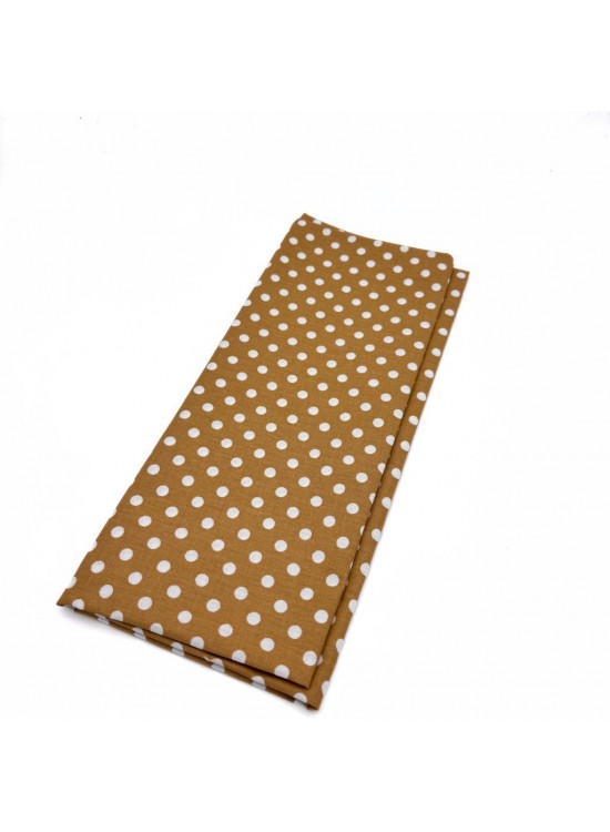 Çanta Aksesuar 120x50 cm Pamuklu Astarlık Kumaş Hardal Sarı Küçük Puantiyeli