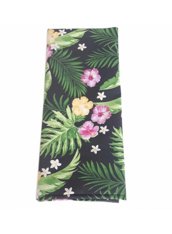 Çanta Aksesuar 120X50 Cm Pamuklu Astarlık Kumaş Sarı Mor Çiçek Desen