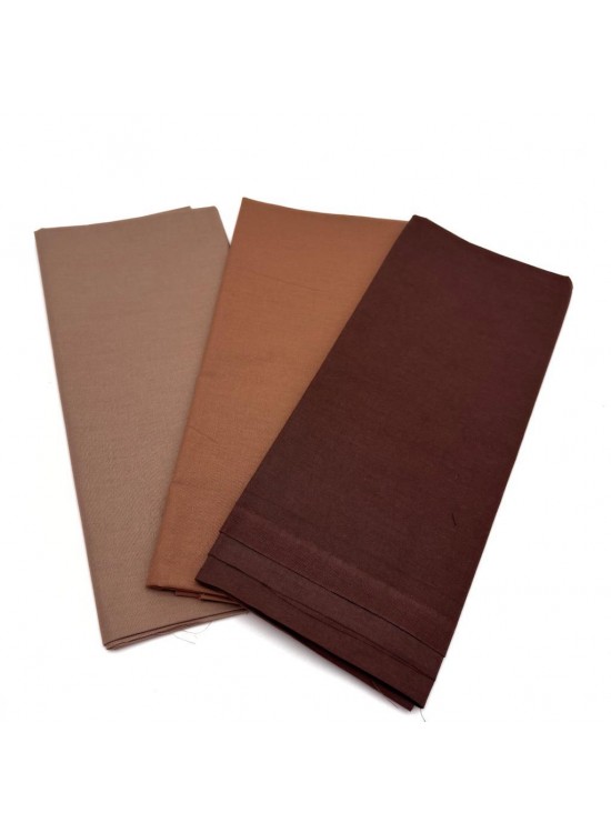 Çanta Aksesuar 120x50  cm Pamuklu Astarlık Kumaş Seti (Koyu Kahve, Açık Kahve, Sütlü Kahve)
