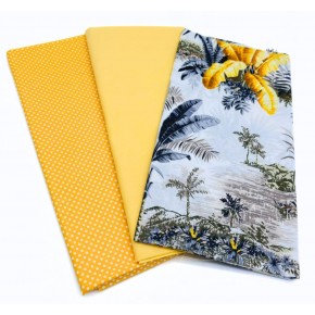 Çanta Aksesuar 120x50  cm Pamuklu Astarlık Kumaş Seti (Sarı Tonları)