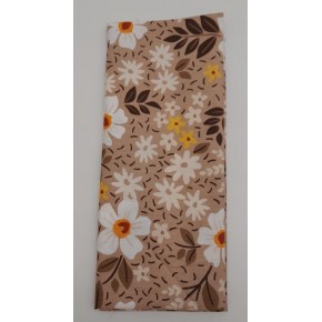 Çanta Aksesuar 120X50 Cm Sütlü Kahve Papatya Desen Pamuklu Astarlık Kumaş No:18