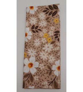 Çanta Aksesuar 120X50 Cm Sütlü Kahve Papatya Desen Pamuklu Astarlık Kumaş No:18