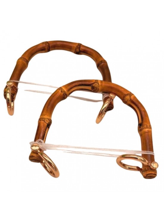 Çanta Aksesuar 13 cm Çift Gerçek Bambu Çanta Sapı Halkalı
