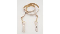 Çanta Aksesuar 130X1.5 cm Bej Gerçek Deri Light Gold Tokalı Çanta Sapı