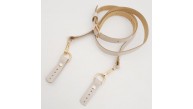Çanta Aksesuar 130X1.5 cm Bej Gerçek Deri Light Gold Tokalı Çanta Sapı