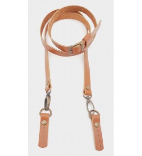 Çanta Aksesuar 130x1.5 cm Taba Gerçek Deri Antik Tokalı Çanta Sapı