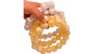 Çanta Aksesuar 14 cm Krem-Şeffaf Boncuklu Bilezik Model Çift Çanta Sapı Light Gold Metalli