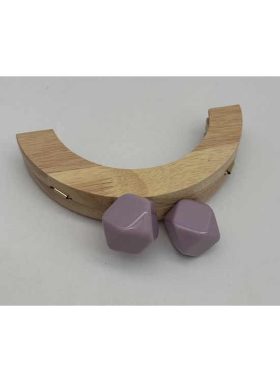 Çanta Aksesuar 14 Cm  Oval Ahşap Burs Lila Renk Toplu