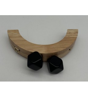 Çanta Aksesuar 14 Cm  Oval Ahşap Burs Siyah  Renk Toplu
