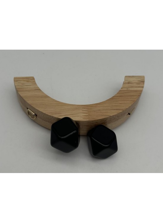 Çanta Aksesuar 14 Cm  Oval Ahşap Burs Siyah  Renk Toplu