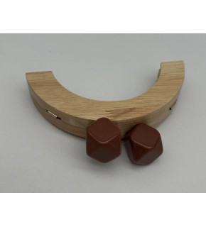 Çanta Aksesuar 14 Cm  Oval Ahşap Burs Sütlü Kahve Renk Toplu