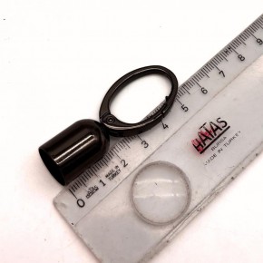 Çanta Aksesuar 14 mm Füme  Renk Oval Halkalı Kancalı Kovan 1 Adet