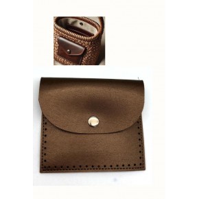 Çanta Aksesuar 14X12.5 cm cm Bakır Renk  Çıtçıtlı Suni Deri Cep
