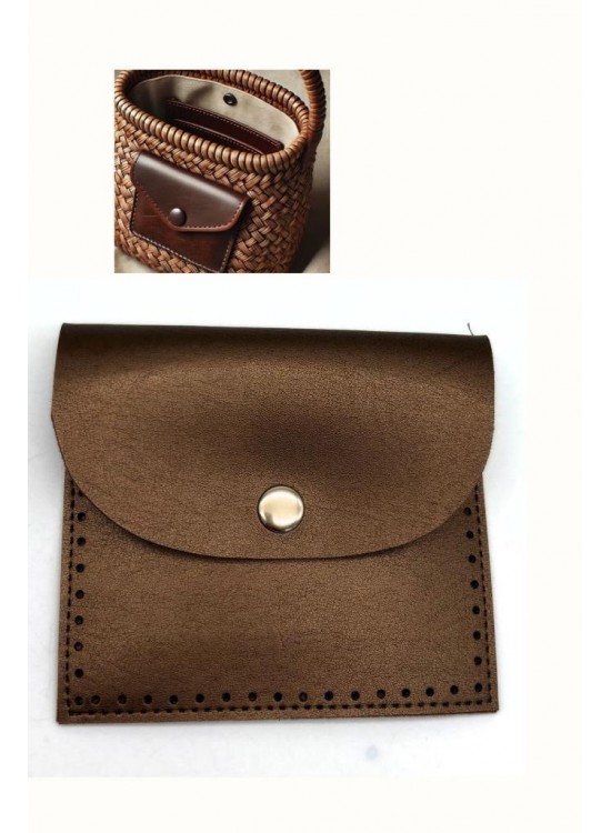 Çanta Aksesuar 14X12.5 cm cm Bakır Renk  Çıtçıtlı Suni Deri Cep