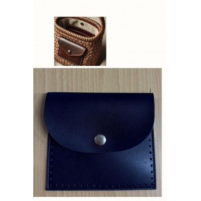 Çanta Aksesuar 14X12.5 cm cm Lacivert Renk  Çıtçıtlı Suni Deri Cep