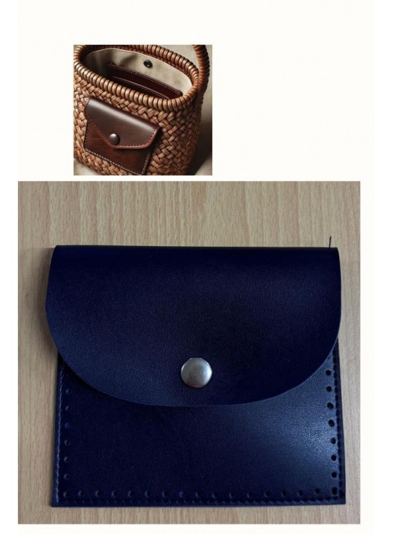 Çanta Aksesuar 14X12.5 cm cm Lacivert Renk  Çıtçıtlı Suni Deri Cep