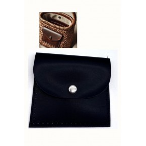 Çanta Aksesuar 14X12.5 cm cm Siyah Renk  Çıtçıtlı Suni Deri Cep