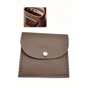 Çanta Aksesuar 14X12.5 cm cm Vizon Renk  Çıtçıtlı Suni Deri Cep