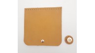 Çanta Aksesuar 14x14 cm Açık Taba Gerçek Deri Çanta Kapağı Light Gold Metalli