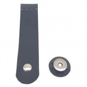 Çanta Aksesuar 14x3 cm Suni Deri Kapak Siyah Renk Gümüş Metalli