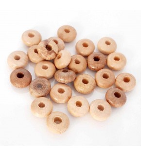 Çanta Aksesuar 15 Mm 10 Adet Açık Renk Ahşap Yassı Boncuk