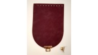 Çanta Aksesuar 15x22 cm Süet Nubuk Deri Bordo Renk Kapak Light Gold Metalli